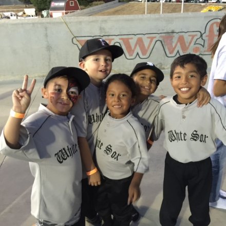 This group of Lemoore Little Leaguers visited the Fresno Grizzlies recently and helped with the Pledge of Allegiance.